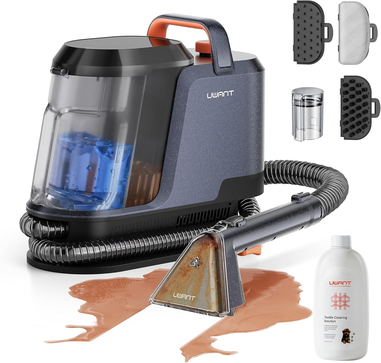 Uwant Carpet Cleaner Machine 18Kpa Powerful Suction, Portable Carpet Cleaner with Cleaning Tools&Self-cleaning Upholstery Cleaner for Cars,Sofa Set of 1
