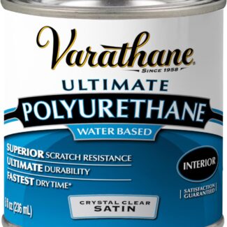 Varathane Water-Based Crystal-Clear Ultimate Polyurethane | Interior Wood Protection | Fast Dry Time | Easy Clean Up | Satin | Half Pint